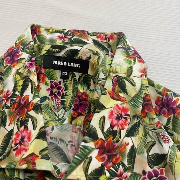 Jared Lang Men’s Tropical Short Sleeve Button Up Shirt Size 2XL - Picture 4 of 5